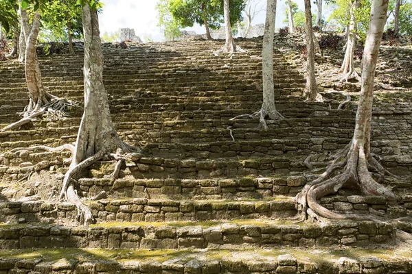 Escadas de pirâmide em Kinichna ruínas no México — Fotografia de Stock