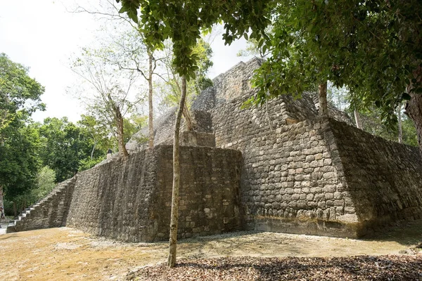 Starověký Maya Struktura Džungli Archeologické Lokalitě Calakmul Byl — Stock fotografie