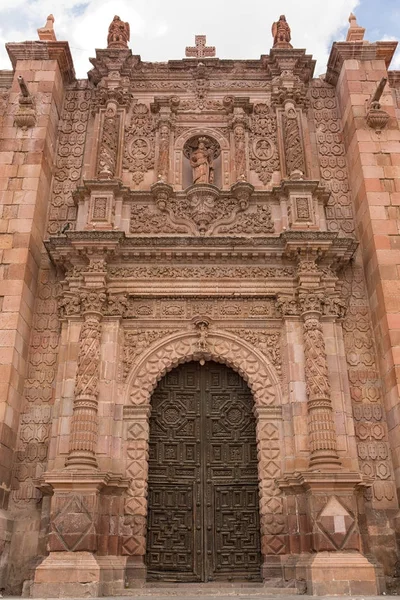 Maio 2014 Zacatecas México Fachada Igreja Colonial Construída Estilo Churrigueresco — Fotografia de Stock