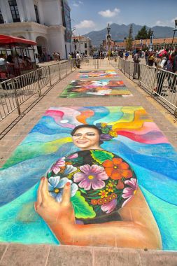kaldırım tebeşir sanat San Cristobal de las Casas, Meksika