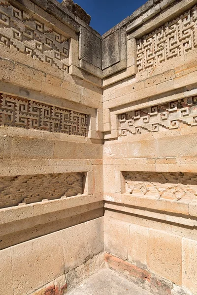 Archotectural details of the ruins of Mitla in Mexico Royalty Free Stock Images