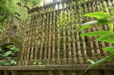 May 18, 2014 Xilitla, Mexico: Las Pozas also known as Edward James Gardens as well, with concrete structures blending in to vegetation in the most Northern jungle of the country nowadays a tourist destination clipart