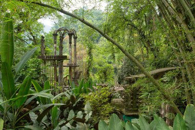 18 Mayıs 2014 Xilitla, Meksika: Las Pozas de Edward James bahçeleri bilinen de, betonla yapıları ülkenin en Kuzey ormanda günümüzde bir turizm