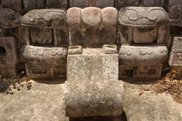 Detalles Antiguo Tallado Maya Uxmal Patrimonio Humanidad Por Unesco México —  Fotos de Stock