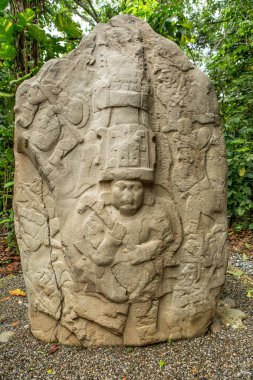 Pre-İspanyol olmec taş sunak La Venta arkeolojik par