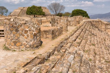 Monte Alban kalıntıları Oaxaca Meksika 
