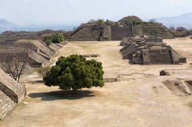 Monte Alban kalıntıları Oaxaca Meksika 