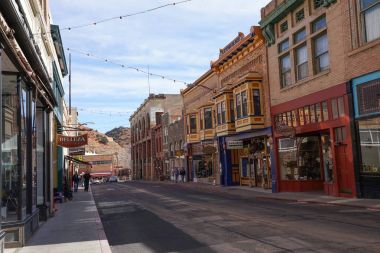 cadde görünümü Bisbee'ye, Arizona, ABD
