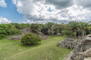 Kohunlich maya ruins in Quintana Roo Mexico clipart