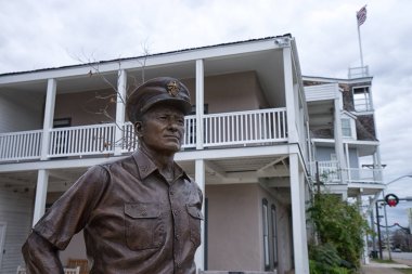 admiral Nimitz statue in Fredericksburg Texas USA  clipart