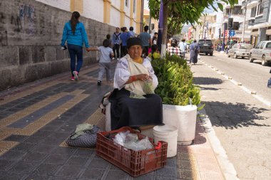 sokak satıcısı Otavalo, Ecuador