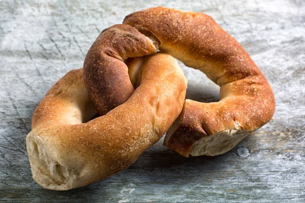 Bagels närbild på rustik yta — Stockfoto