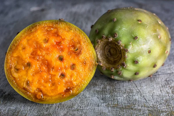 closeup of cactus fruit called tuna in Ecuador