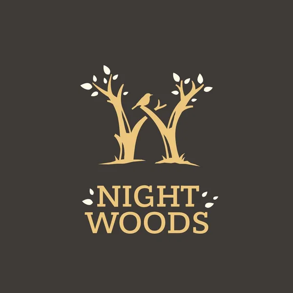 Moderno vetor profissional sinal logotipo noite madeiras —  Vetores de Stock