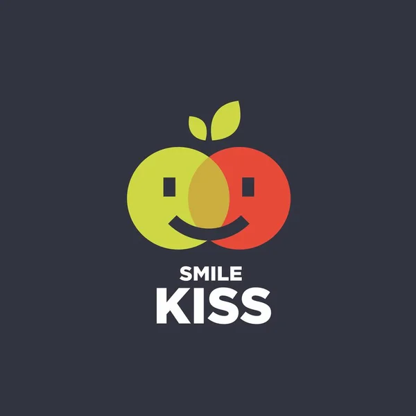 Moderne vector professionele teken logo glimlach kus — Stockvector
