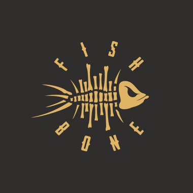 Modern vektör profesyonel işareti logo balık kemik