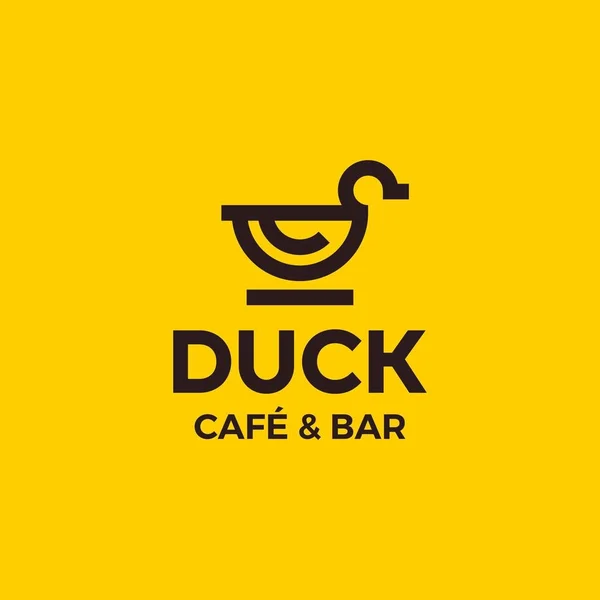 Moderno vetor profissional sinal logotipo pato café —  Vetores de Stock