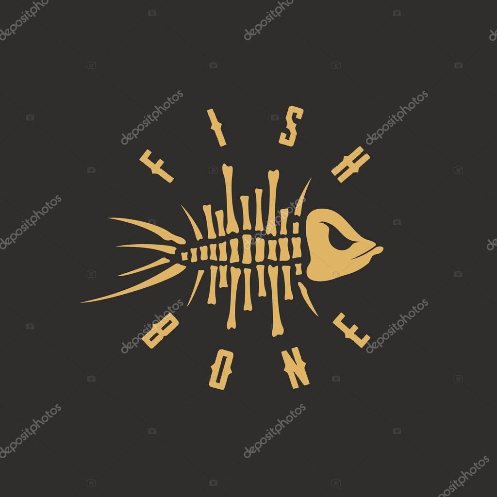 Modern vector professional sign logo fish bone.