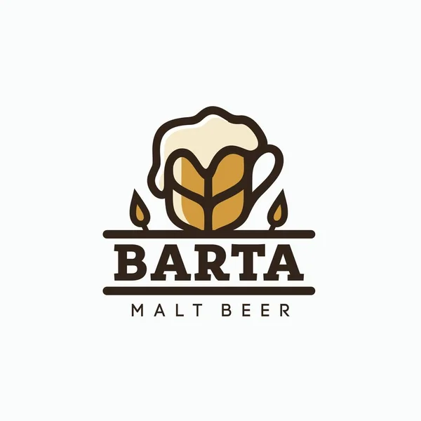 Vetor moderno logotipo profissional emblema cerveja barta —  Vetores de Stock