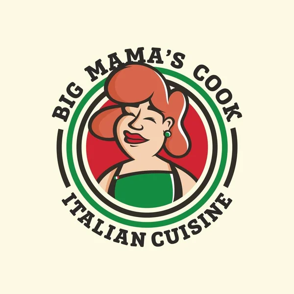 Vector moderno logotipo emblema profesional grandes mamas cocinero — Vector de stock