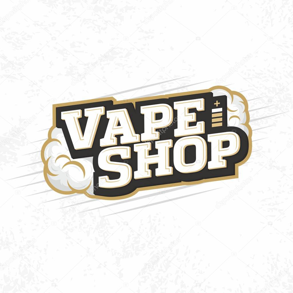 Modern vector professional logo emblem vape shop.