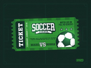 bir modern profesyonel tasarım futbol bilet yeşil Tema