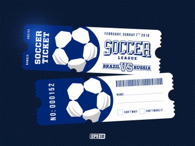 Mavi Tema futbol biletlerinin iki modern profesyonel tasarım