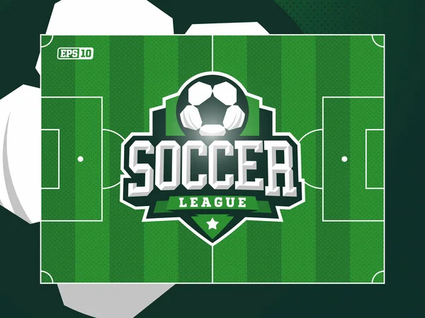 Moderno campo de fútbol profesional de hierba vector de fútbol en tema verde — Archivo Imágenes Vectoriales