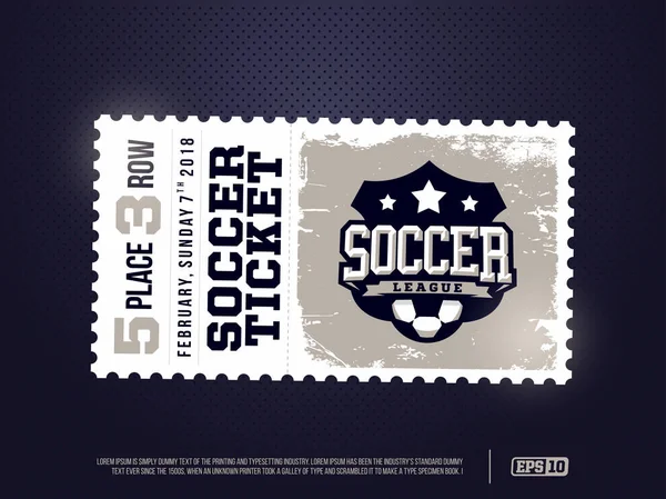 Un diseño profesional moderno de entradas de fútbol en tema azul — Archivo Imágenes Vectoriales