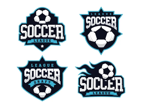 Conjunto de logotipo de fútbol profesional moderno para el equipo deportivo — Archivo Imágenes Vectoriales