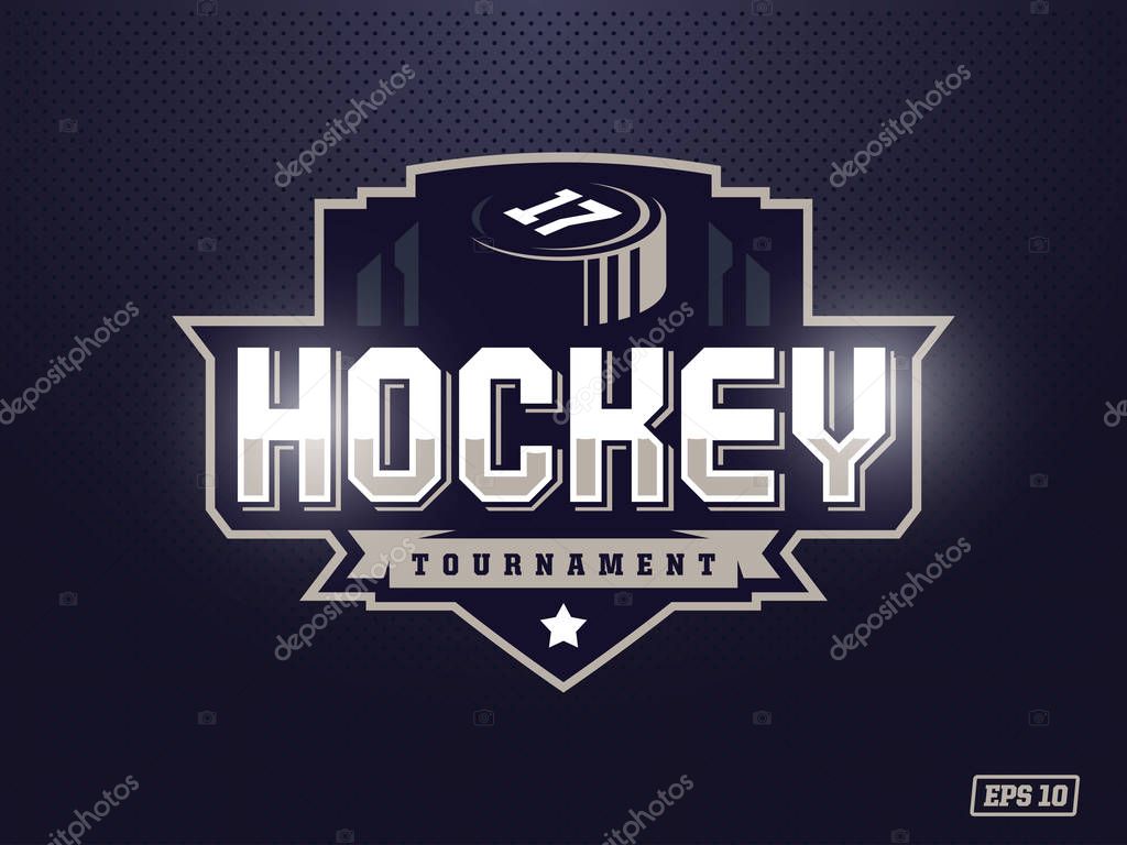 Modern professional hockey logo for sport team.
