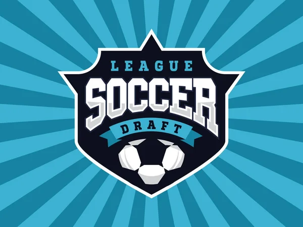 Σύγχρονο επαγγελματικό ποδόσφαιρο λογότυπο για ομαδικό άθλημα — Διανυσματικό Αρχείο