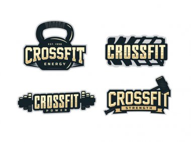 Modern profesyonel logo amblem CrossFit için ayarla