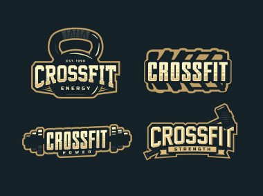 Modern profesyonel logo amblem CrossFit için ayarla