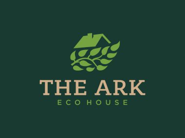 Modern profesyonel logo yeşil arka plan üzerinde ark İnşaat