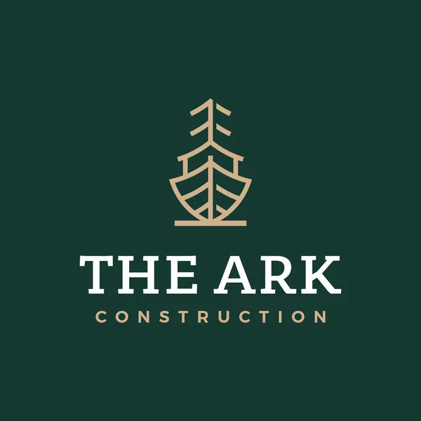 Modern profesyonel logo yeşil arka plan üzerinde ark İnşaat