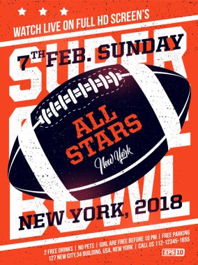 Modern profesyonel poster Amerikan futbolu ve rugby oyunu