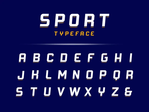 Spor yazı tipi. Vektör alfabesi latin harfleri ile