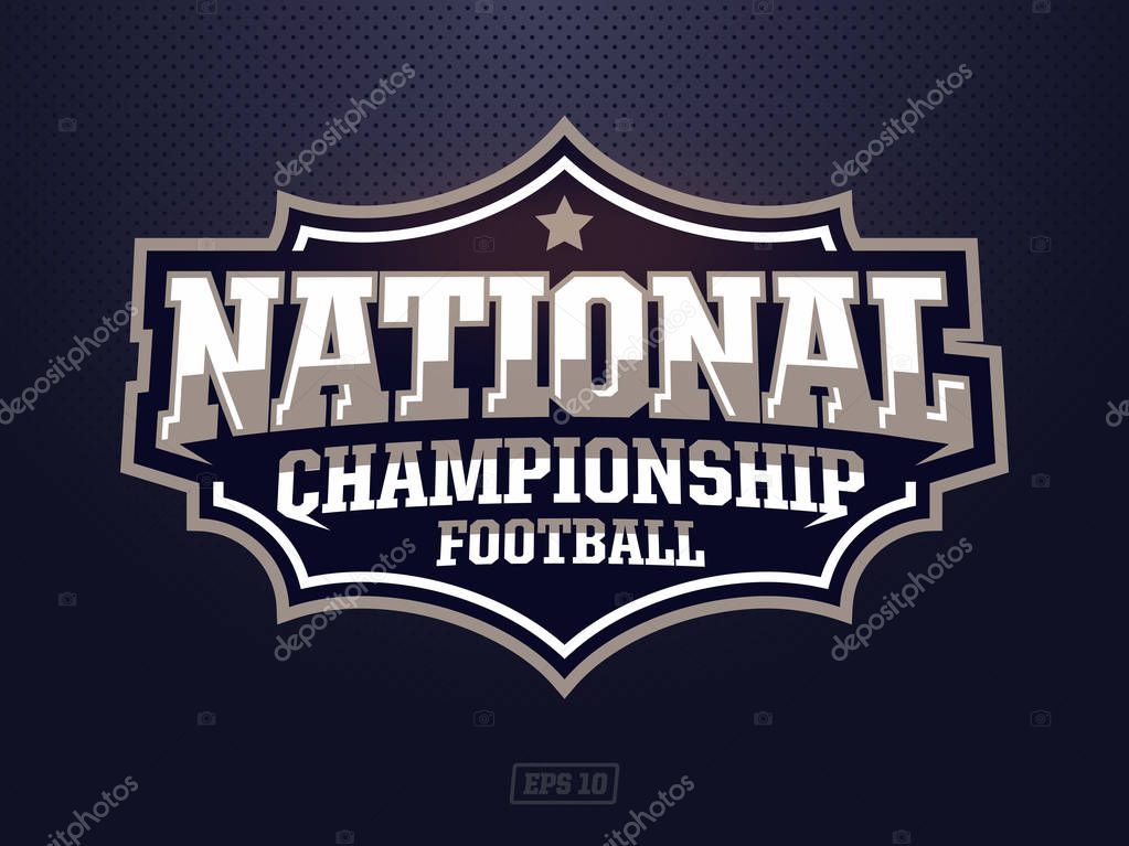 Modern professional american football logo for sport team.