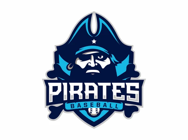 Modern professional emblem pirates for baseball team — Stock Vector