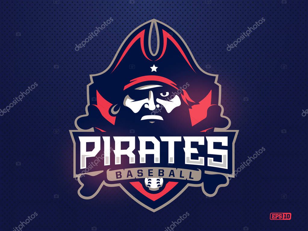 Modern professional emblem pirates for baseball team.