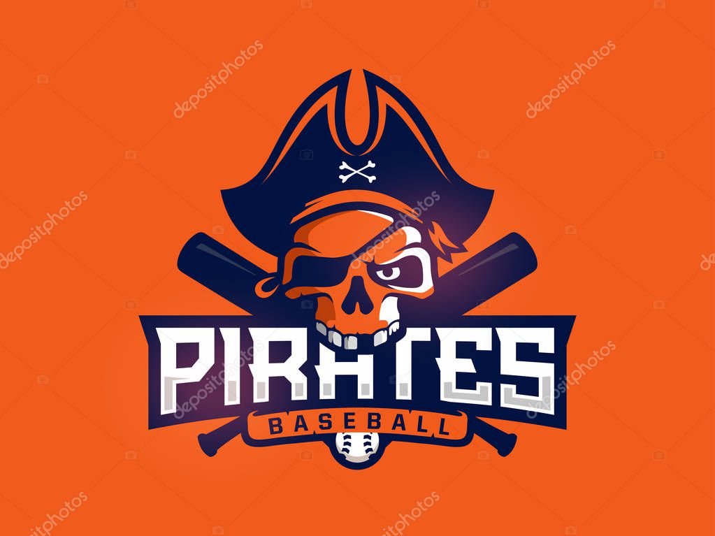 Modern professional emblem pirates for baseball team.