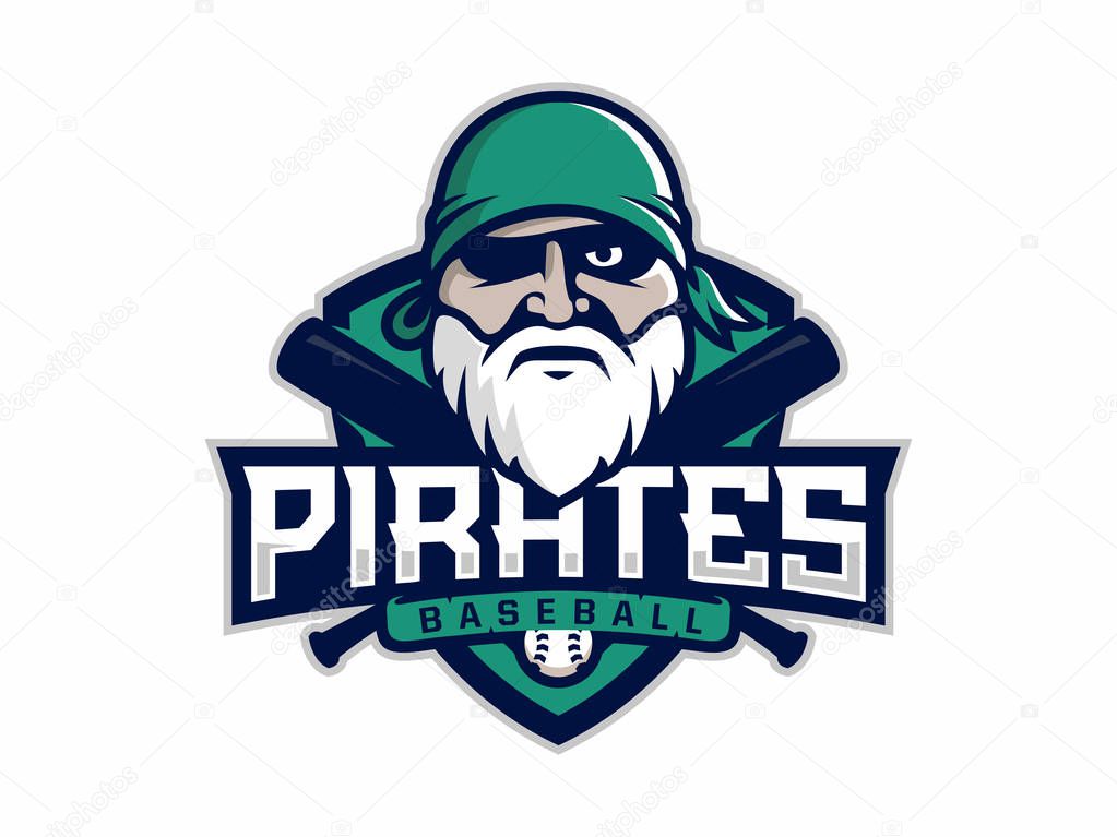 Modern professional emblem pirates for baseball team.