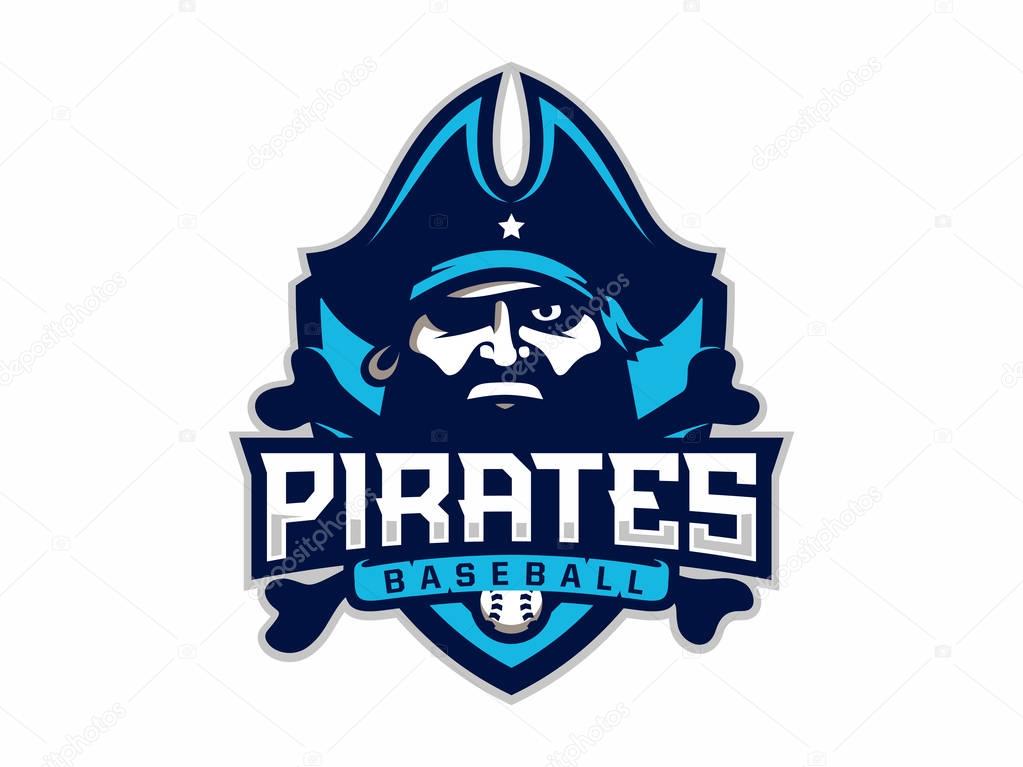 Modern professional emblem pirates for baseball team.