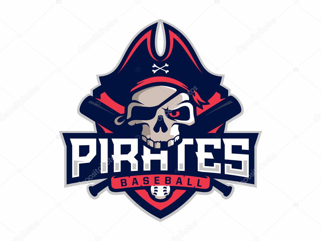 Modern professional emblem pirates for baseball team.