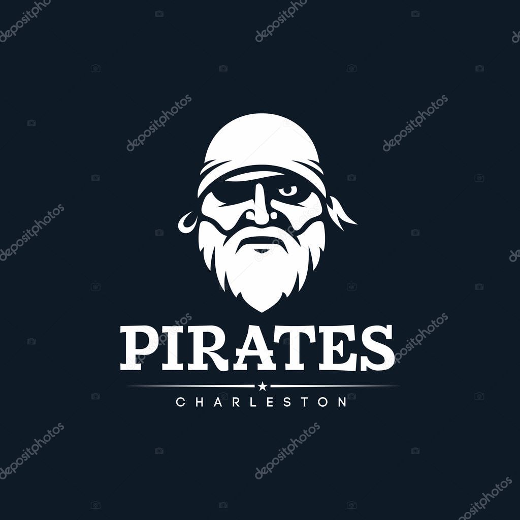 Modern professional emblem pirates for american football team.