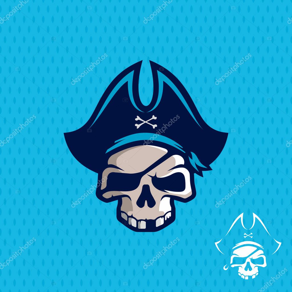 Modern professional emblem pirates for american football team.