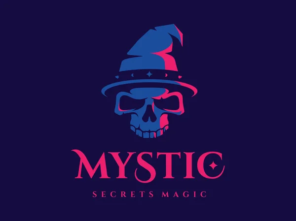 Modern professionell logotyp emblem mystic i blå och rosa tema — Stock vektor