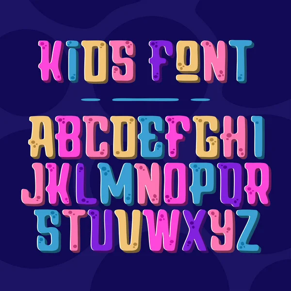 Font anak-anak. Alfabet vektor dengan huruf latin - Stok Vektor