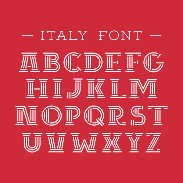 Italy font. Vector alphabet with latin letters — Stock Vector